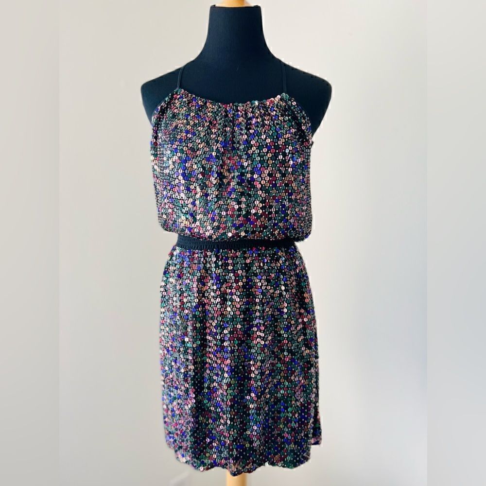 PARKER PURPLE SEQUIN DRESS SIZE XS
